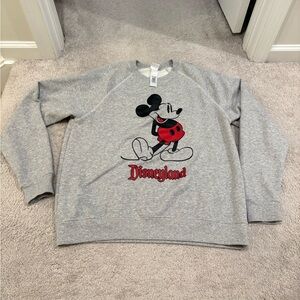 Disneyland Grey Crewneck Sweatshirt with Mickey Graphic